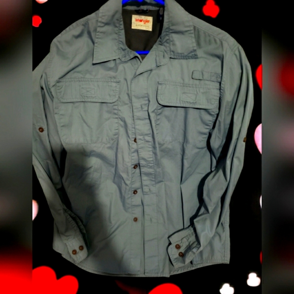 Men's Wranglers Long Sleeve Large Grey Shirt